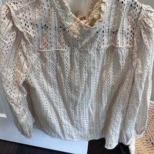 Elegant Cream Lace Women's Top